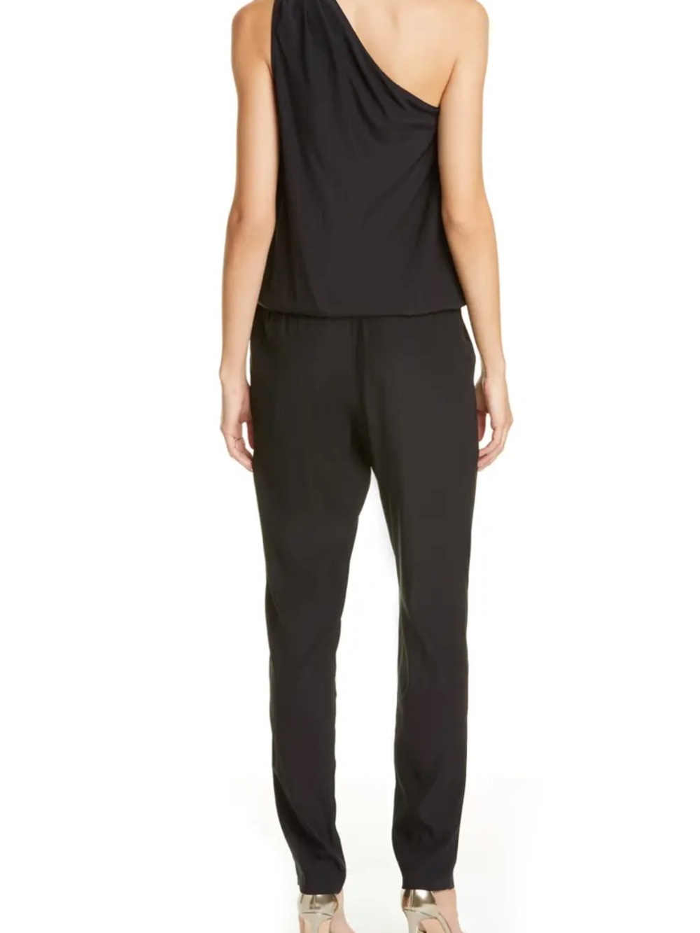 Ramy Brook Black One-Shoulder Straight-Leg Jumpsuit - Picture 2 of 5